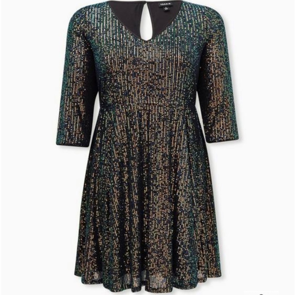 Torrid Multi Sequin Skater Dress      Sz3